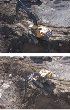 Bagger 16 t beim Ablad